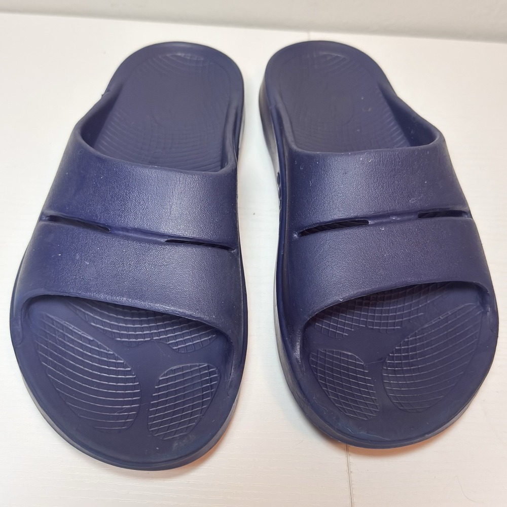 Oofos Ooahh Recovery Slide Sandals Navy Orthopedic Cushioned Women's 9 Men's 7 - Picture 2 of 10